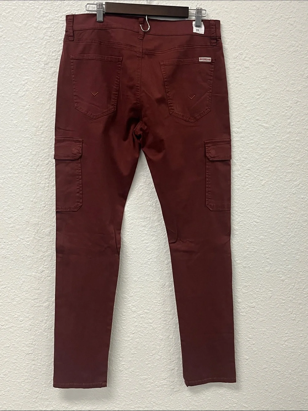Hudson Slim Cargo Pants in Burgundy 33x32 #1148